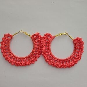 Elegant Coral Hoop Earrings